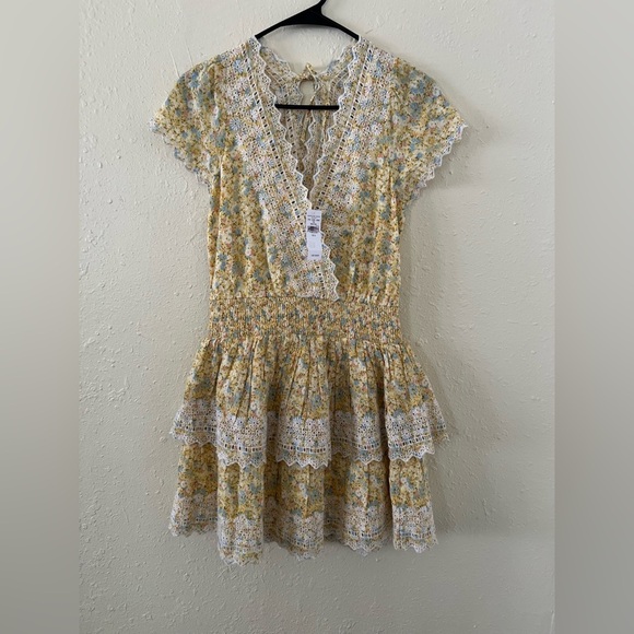 American Eagle Outfitters Yellow Flutter Sleeve Mini Dress - Picture 3 of 8